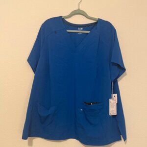 Scrub top, Koi, Royal Blue 3XL